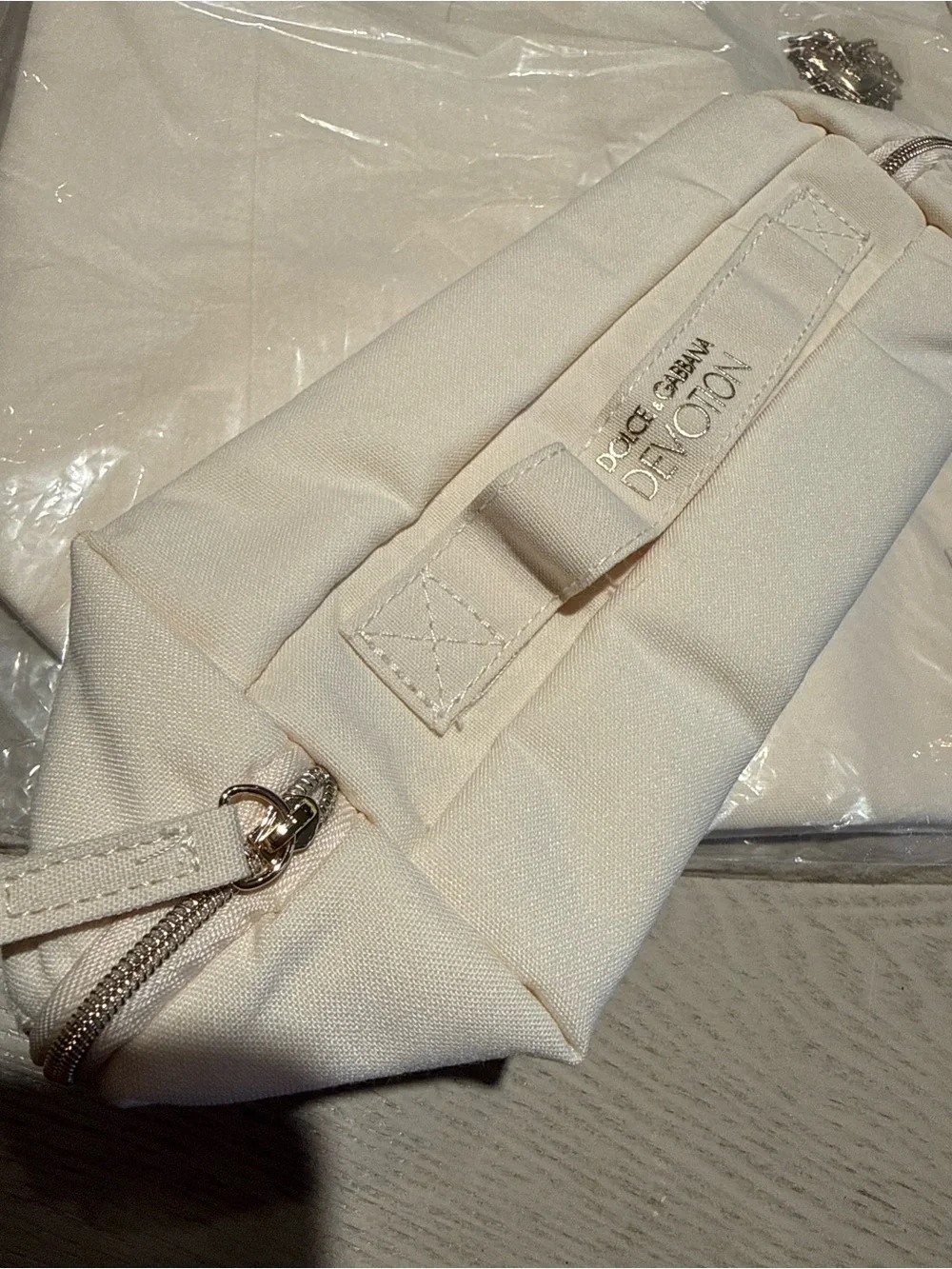 Dolce & Gabbana Cream Devotion Canvas Tote and toiletry bag with Heart Charm
